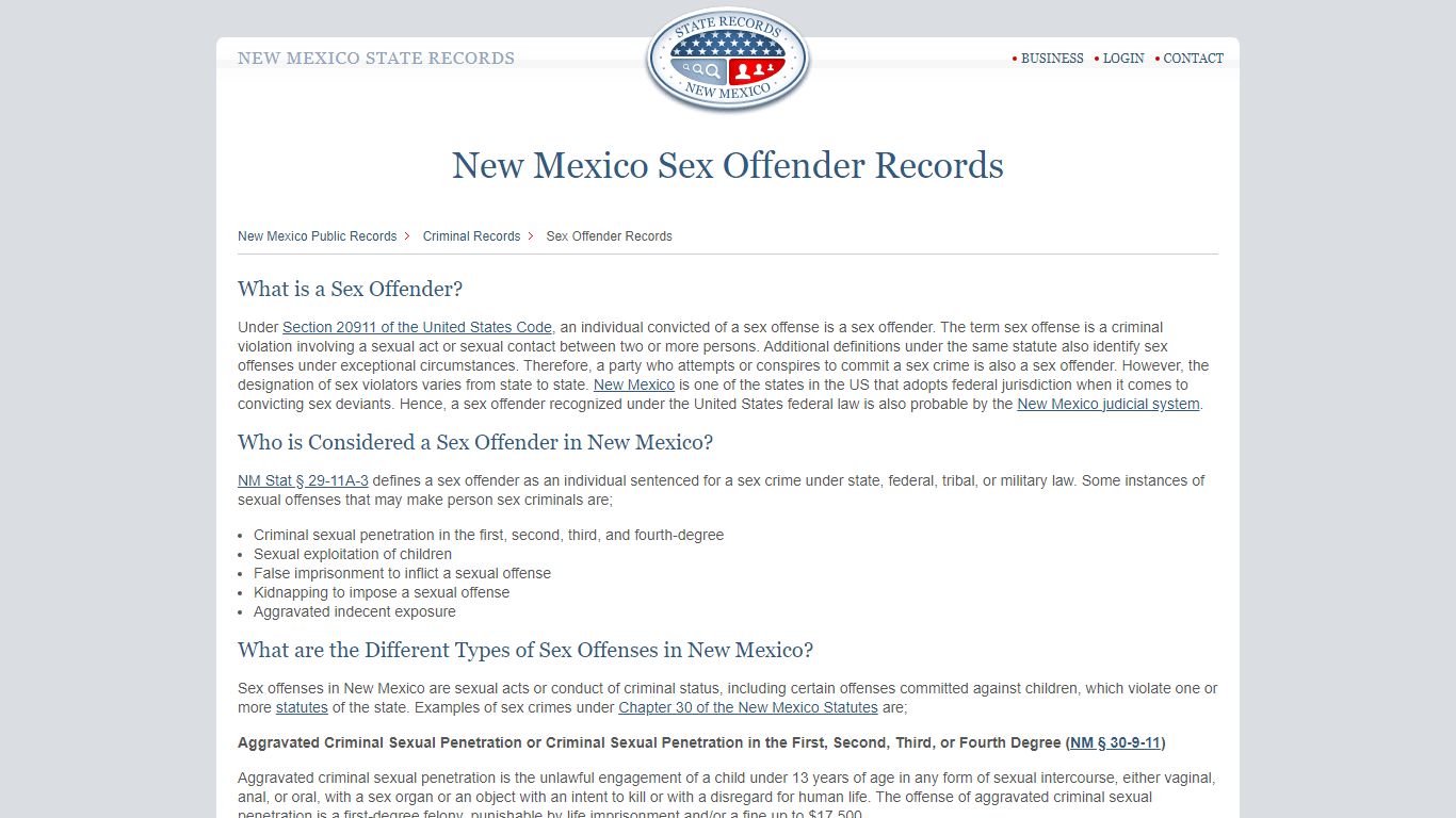 New Mexico Sex Offender Records | StateRecords.org